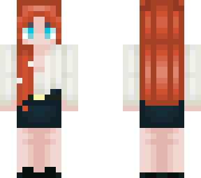 red hair and white shirt and shorts