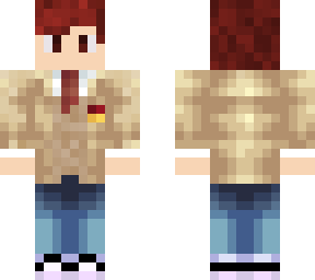 red head with a school uniform