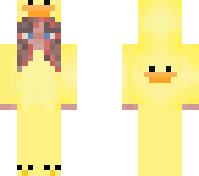 duck skin with red bangs
