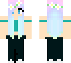 pastel ombre hair mint green shirt black pants