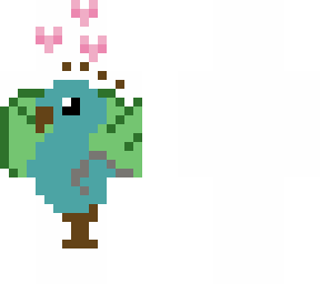 peacock with hearts pixel art