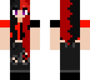 half red half black hair