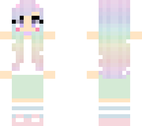 kawaii rainbow hair girl