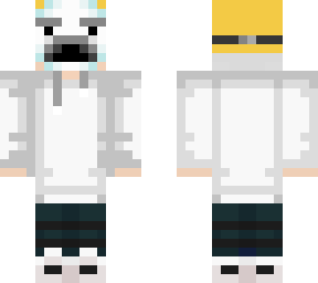 polar bear mask with white hoodie