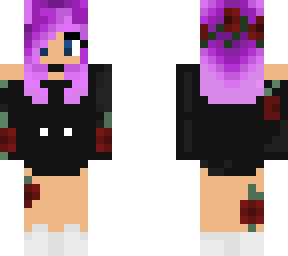 purple hair rose shirt