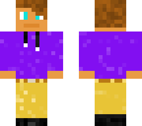 purple hoodie with khaki pants and brown belt (optional bangs)