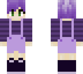 purple overalls