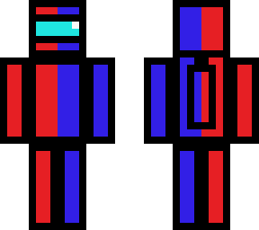 red and blue among us guy