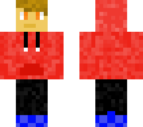 red hoodie with black slacks