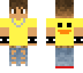 teen boy with silver chain duck shirt