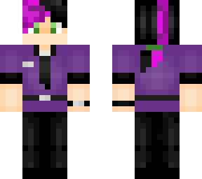 william afton with purple hair streak