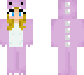 blonde girl purple dino onsie