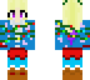 cute blondie christmas skin with lights around it!!