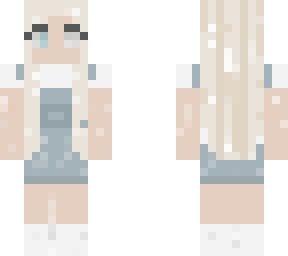 girl with blonde hair and light blue overalls