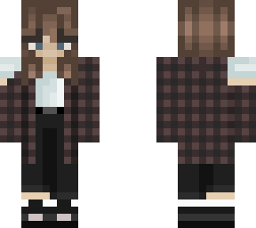 brunette with flannel