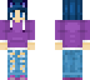 cat girl skin blue