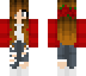 christmas red plaid girl edit