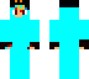 my among us/minecraft skin plus cat hat :3