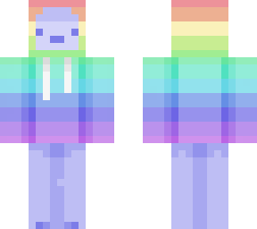 spirit ducky in a rainbow hoodie