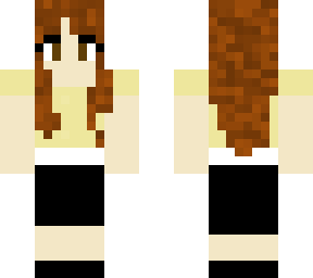 (kinda bad) brown haired, brown eyed girl with yellow and black dress