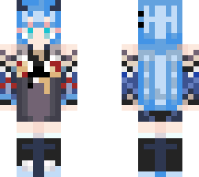 blue and black hibiki