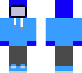 blue crewmate with a hoodie