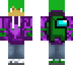purple and dark green among us