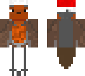 robin with a santa hat