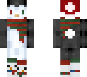 added red/grren eyes and sno ball on back.