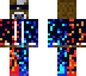 cow in suit/water and fire minecraft skin