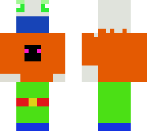 man wolf in enderman hoodie and green trousers