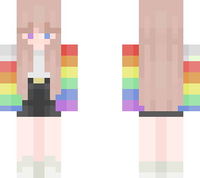 pastel rainbow jacket girl