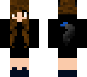 wolf girl brown hair and blue
