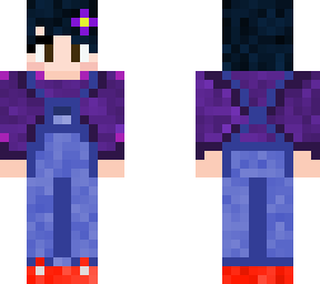 black hair overall girl