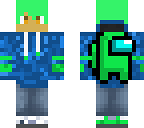 blue and lime among us