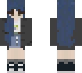 blue hair girl skirt