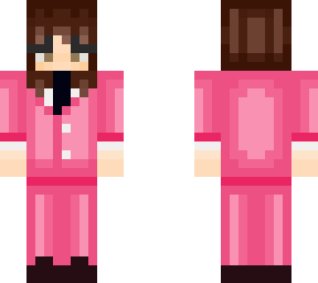 brown haired girl in pink suit