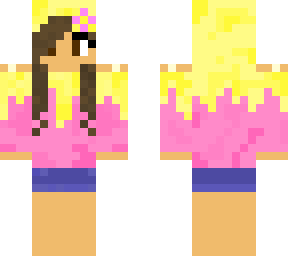 girl skin with yellow dip hoodie