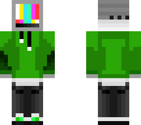 green tv/computer head