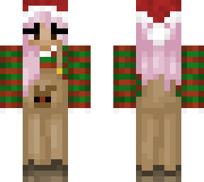 xmas girl with light purple hair light brown skin with santa hat