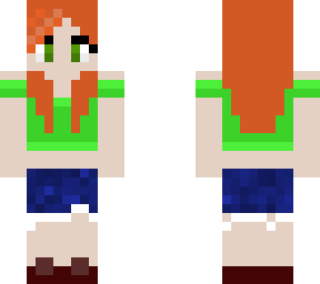 redhead girl with green shirt