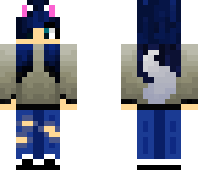 blue cat girl