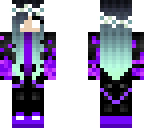 galactic girl with purple flames of power with iconic galactic flame suit