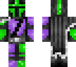 green and purple mandalorian -w-
