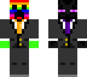 half creeper half enderman in a suit | Minecraft Skin