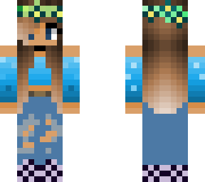 cute water girl wearing flowers