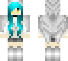 owl- chan with cyan hair and golden eyes