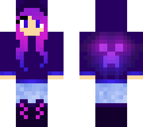 purple creeper hoodie girl