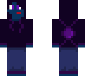 random blue alien with black hoodie