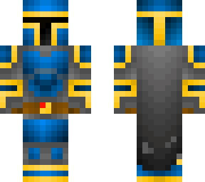 gold and blue mandalorian